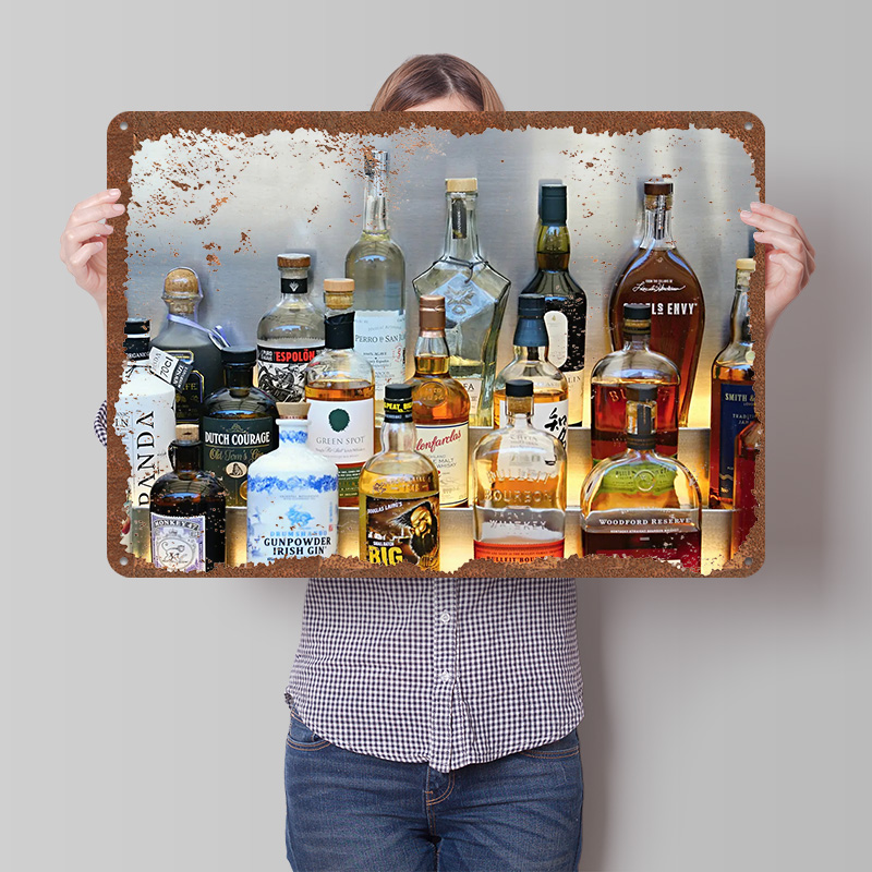 Plakat z kolekcją butelek alko – Vintage Collectible Liquor Bottles recenzja i cena